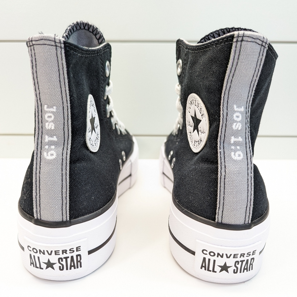 Converse CTAS By You Jos 1:9 Black Platform Canvas Sneakers size Women's 5.5 - Picture 6 of 9
